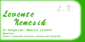 levente nemcsik business card